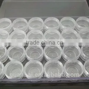 24/lots Plastic Glass Clear Cosmetic Beads Storage Pot Bottles Jars thumbnail-2