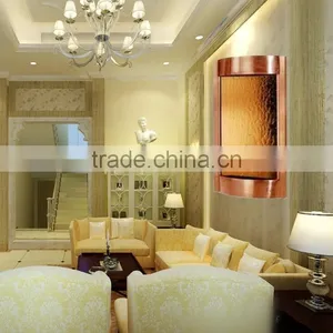 Indoor Hanging Water Wall Stainless Steel Decorative Mirror Glass thumbnail-4