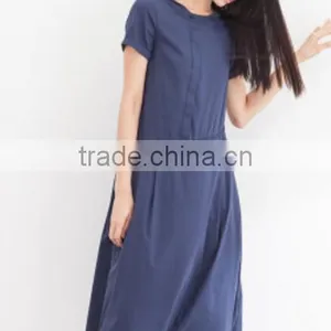 Asymmetric Placket Dress /Women's Cotton Skirt thumbnail-2