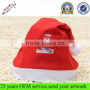 Promotional Christmas Hat Custom Santa Printing Christmas Hat With Plush In Stock thumbnail-1