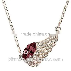 BHNJ1571 Stylish Heart Shape Crystal Necklace thumbnail-1