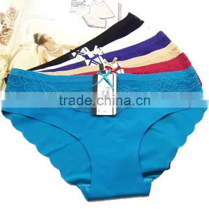 Ice Silk Seamless Lingerie Front Sexy Lace Women's Panties Smooth Soft Ladies Panties thumbnail-1