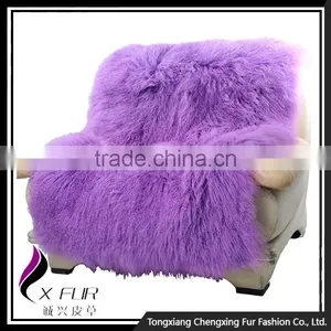 CX-D-23C Long Hair Winter Real Tibetan Lamb Fur Rug Rugs thumbnail-3