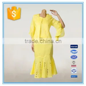 Women Church Suits Yellow Ladies Formal Skirt Suits Designs thumbnail-1
