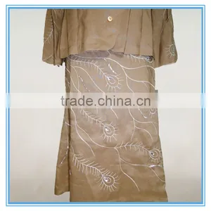 Women Embroidery Linen Elegant Skirt Suit Formal Skirt And Blouse Apparel 2016 thumbnail-3