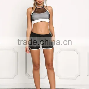 MGOO 2017 New Style Black Leatherette Lace Up Shorts Block White Black Shorts Sexy Cool Mini Sexy Shorts thumbnail-3