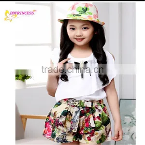 Large Stock Princess Dress Two Piece Suit for Children Casual Girl Dresses thumbnail-1