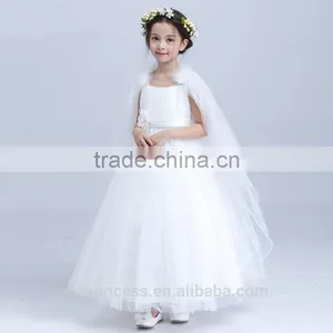 Gauze Baby Girl Wedding Dress Mesh Long Dress Puffy Wedding Dress White thumbnail-5
