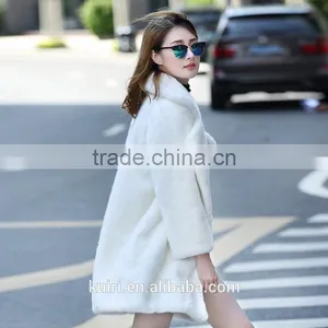 2016 New Design Women Winter Mink Fur Overcoats Hot Sale Fashion Lady Fake Fur Coats thumbnail-4
