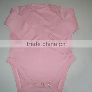 100% Superfine Merino Wool Envelop Collar Long Sleeve Baby Bodysuit thumbnail-1
