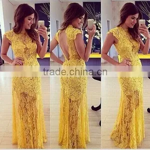 Fast Delivery Elegant Sleeveless Beaded Women Party Wear Long Evening Dress thumbnail-1