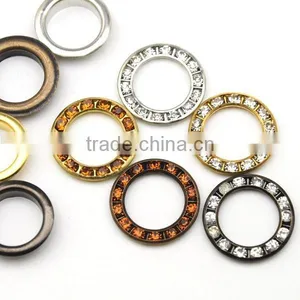 5 Colors 22mm Big Round Metal Brass Rhinestone Eyelets Crystal Diamond Grommets Glass Eyelets RE-22mm thumbnail-3