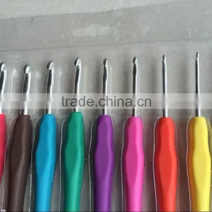 Hot Sale High-grade Aluminum Crochet Hook With TPR Soft Handle thumbnail-1