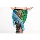Short Blue Tassel Belly Dancing Hip Scarves In Performance / Practice Wear thumbnail-1