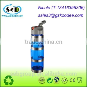 Ice Sticker Plastic Sport Water Bottle, Flip Straw Lid thumbnail-2
