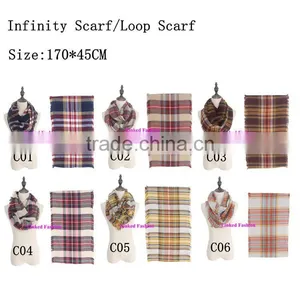 Hot Selling Plaid Women's Tartan Infinity Scarf thumbnail-1