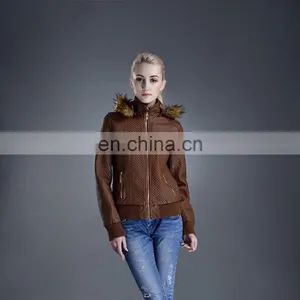 High Quality Jacket With Cap PU Leather Women Cool Beautiful Jacket thumbnail-1