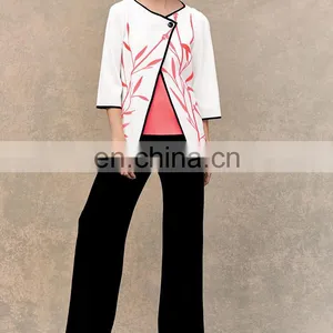 Bamboo-Print 3/4-Sleeve American Jacket Jacket Model for Women thumbnail-5