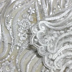 Factory Direct White Wedding Decoration and Textured Wedding Dress Fabric thumbnail-4