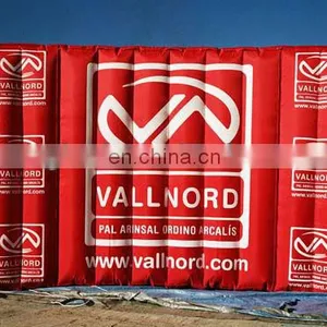 Red Air Wall With Logo/ Inflatable Air Wall With Customized Brand thumbnail-1