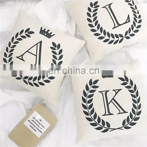 The Letter Cotton Linen Plain Custom Printing Cushion Covers thumbnail-5