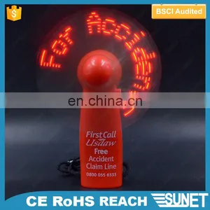 Promotion AAA Battery Power Mini Portable Custom Text Flashing Led Fan Advertising thumbnail-1