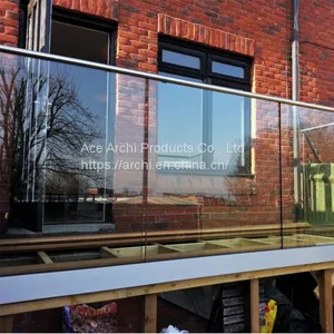 Aluminum U Channel Base Glass Railing Terrace Fence for Balcony thumbnail-1