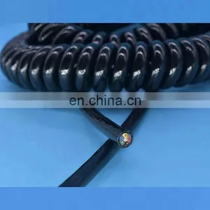 Spiral Retractable Coil Network Cat5e Patch Cable Low Voltage Flexible Retractable Spiral Spring Coiled Cable thumbnail-1