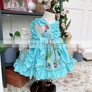 Infant Baby Dresses Spanish Girls Dress Flower Vintage Wholesale Kids Clothing Children Boutiques thumbnail-2