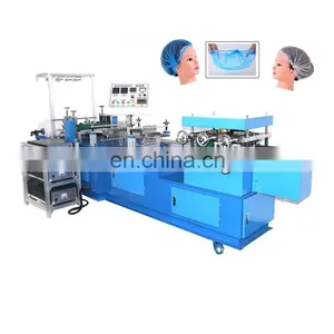 Fully Automatic Disposable Medical Nonwoven and PE Elastic Band Strip Hat Bouffant Cap Making Machine thumbnail-2