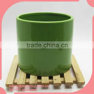 GREEN COLORED Stoneware Flower Pot thumbnail-1