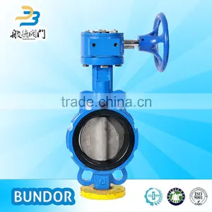 China Suppliers dn 300 Cast Iron Epdm Seat Wafer Type Worm Gear Butterfly Valve for Cement thumbnail-1