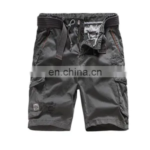Men's Six Pockets Streetwear Cargo Short Pants With Belt thumbnail-4