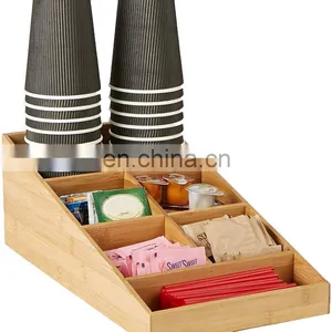 Bamboo Coffee Capsule Storage Box Disposable Paper Cup Storage Rack Tea Sugar Bag Finishing Box Home Storage & Organization thumbnail-2