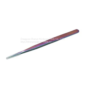 False Eyelash Tweezers Ciliary Artist Grafting Eyelash Clip Color Eyebrow Planting Clip Dolphin Golden Feather Clip Blossom Clip Tool No. 11 Tweezers thumbnail-1