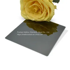 304 201 430 Mellow Black Sheet Steel Mirror Finish Stainless Steel Sheet for Decoration thumbnail-1