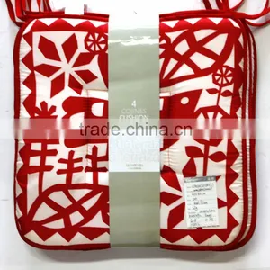 4PCS ORANGE OXFORD POLYESTER PRINTED CHAIR PAD thumbnail-1