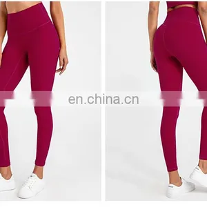 Custom Logo New Arrival 30 Colors Yoga Leggings Women Tummy Control Gym Sports Wear Yoga Tights Ladies Outfit Running Pants thumbnail-4