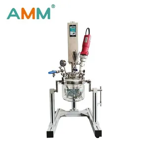 AMM-SE-1L Laboratory Simple Vacuum Semi-automatic Lifting Stainless Steel Reaction Kettle for Mixing and Homogenizing Ointment Lotion thumbnail-2