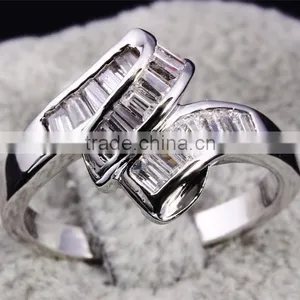 Simple Vintage Classic Costume Jewelry Hot Wedding Band Channel Setting CZ Ring thumbnail-6