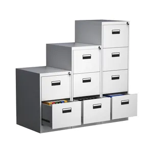 Metal Storage Office 2 3 4 Drawers Office Cabinet Steel Filing Vertical Drawer Filing Cabinet for Home Office School Equipment thumbnail-3