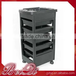 Beiqi Wholesale Plastic Hair Salon Trolleys Black Italy Style for Sale thumbnail-1