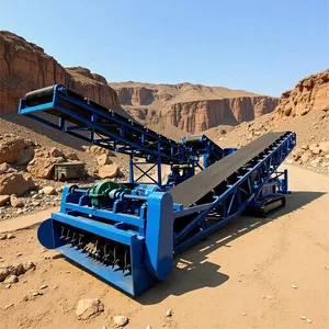 Belt Conveyor for Material Handling Automated Palletizing Conveyor for Granular Materials Coal and Ore Belt Conveyor for Loading Trucks thumbnail-1