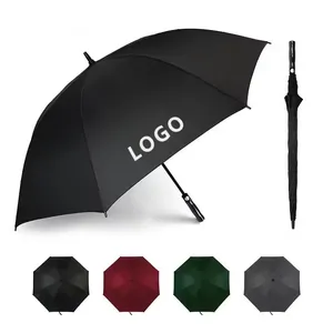 High Quality 30Inch Automatic Open Air Vented Straight Handle Waterproof Windproof Business Gifts Advertising Promotional RPET Golf Umbrella thumbnail-1