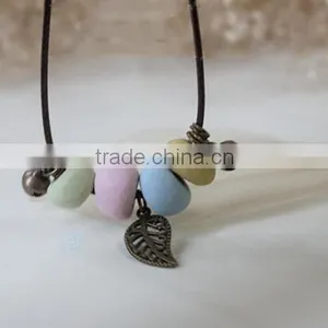 Fashion Natural Stone Necklace Multi Color Beads Pendant Necklace Teenagers Necklace thumbnail-3
