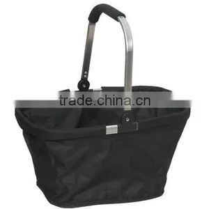 Folding Fabric Single Aluminum Handle Shopping Basket thumbnail-1