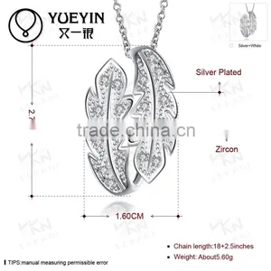 High Quality Designs Couple Pendant Wholesale Silver Plated Zircon Couple Necklace thumbnail-5