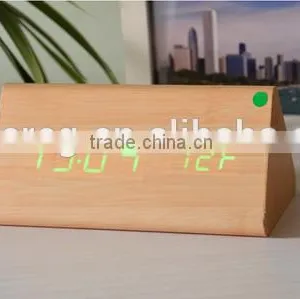 Decorative Table Clocks Control Sensing Alarm Temp Dual Display Electronic LED Clock Vintage Wooden Digital Alarm Clock thumbnail-3