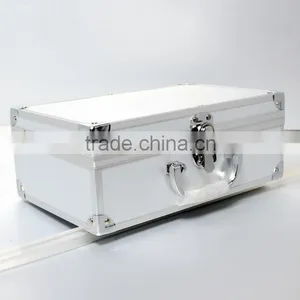 AN55 ANPHY Plain Color Aluminum Jewelry Box Cosmetic Suitcase Journey Case Metal Accessory Handle and Lock 29*18*11cm 1kg Silver thumbnail-3