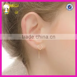 Wholesale Gold Plating Square Earrings, Women Square Ear Jacket, Minimalist Ear Cuff thumbnail-3